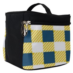 Diagonal Checkered Plaid Seamless Pattern Make Up Travel Bag (small) by Wegoenart