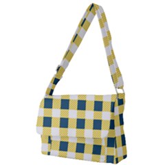 Diagonal Checkered Plaid Seamless Pattern Full Print Messenger Bag (l) by Wegoenart