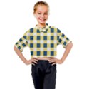 Diagonal Checkered Plaid Seamless Pattern Kids Mock Neck Tee View1