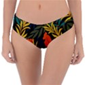 Fashionable Seamless Tropical Pattern With Bright Green Blue Plants Leaves Reversible Classic Bikini Bottoms View1