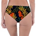 Fashionable Seamless Tropical Pattern With Bright Green Blue Plants Leaves Reversible Classic Bikini Bottoms View2
