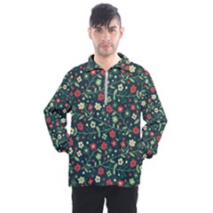 Flowering Branches Seamless Pattern Men s Half Zip Pullover by Wegoenart