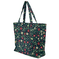 Flowering Branches Seamless Pattern Zip Up Canvas Bag by Wegoenart