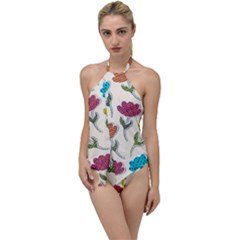 Pattern With Paper Tulips Go With The Flow One Piece Swimsuit