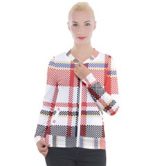 Plaid Mosaic Pixel Seamless Pattern Casual Zip Up Jacket by Wegoenart