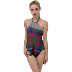 British Tartan Check Plaid Seamless Pattern Go With The Flow One Piece Swimsuit