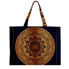 Luxury Mandala Background With Golden Arabesque Pattern Arabic Islamic East Style Premium Vector Zipper Mini Tote Bag by Wegoenart