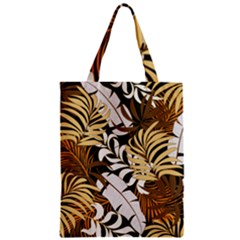 Botanical Seamless Tropical Pattern With Bright Red Yellow Plants Leaves Zipper Classic Tote Bag by Wegoenart