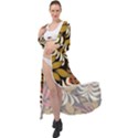 Original Seamless Tropical Pattern With Bright Reds Yellows Maxi Chiffon Beach Wrap View1