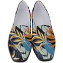Original Seamless Tropical Pattern With Bright Blue Pink Flowers Women s Classic Loafer Heels View1