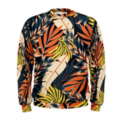 Original Seamless Tropical Pattern With Bright Orange Flowers Men s Sweatshirt