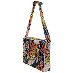 Original Seamless Tropical Pattern With Bright Orange Flowers Cross Body Office Bag by Wegoenart