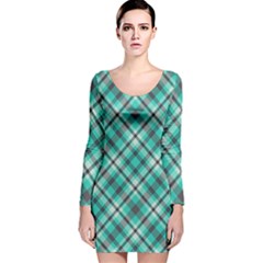 Tartan Scotland Seamless Plaid Pattern Vintage Check Color Square Geometric Texture Long Sleeve Velvet Bodycon Dress by Wegoenart