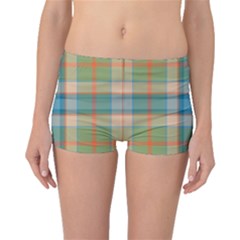 Tartan Scotland Seamless Plaid Pattern Vintage Check Color Square Geometric Texture Boyleg Bikini Bottoms by Wegoenart