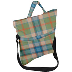 Tartan Scotland Seamless Plaid Pattern Vintage Check Color Square Geometric Texture Fold Over Handle Tote Bag by Wegoenart