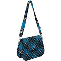 Tartan Scotland Seamless Plaid Pattern Vintage Check Color Square Geometric Texture Saddle Handbag by Wegoenart