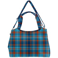 Tartan Scotland Seamless Plaid Pattern Vintage Check Color Square Geometric Texture Double Compartment Shoulder Bag by Wegoenart