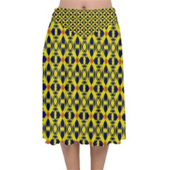 Df Sanhita Manjul Velvet Flared Midi Skirt by deformigo