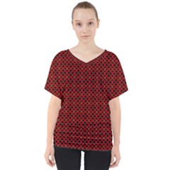 DF Pointsettia V-Neck Dolman Drape Top