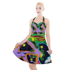 Japan Is So Close 1 2 Halter Party Swing Dress  by bestdesignintheworld