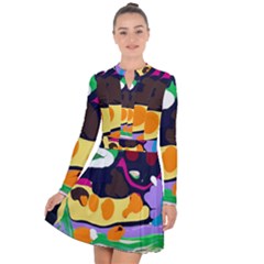 Mushroom,s Life Spin 1 2 Long Sleeve Panel Dress by bestdesignintheworld