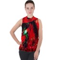 Christmas Tree  1 5 Mock Neck Chiffon Sleeveless Top View1