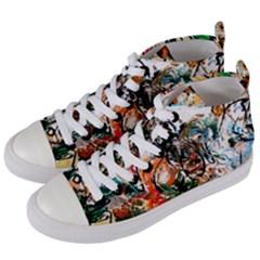 Lilies In A Vase 1 2 Women s Mid-top Canvas Sneakers