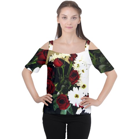 Roses 1 2 Cutout Shoulder Tee by bestdesignintheworld