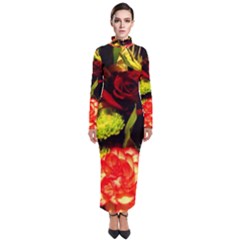 Flowers 1 1 Turtleneck Maxi Dress by bestdesignintheworld