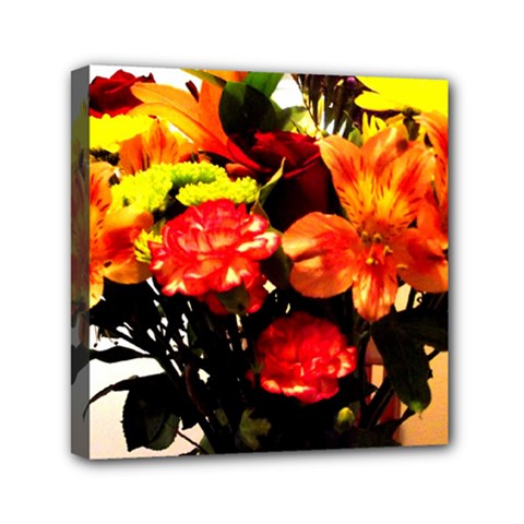 Flowers In A Vase 1 2 Mini Canvas 6  X 6  (stretched) by bestdesignintheworld