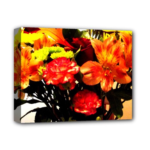 Flowers In A Vase 1 2 Deluxe Canvas 14  X 11  (stretched) by bestdesignintheworld