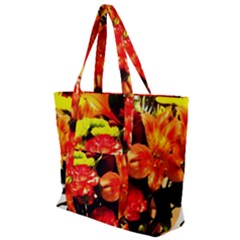 Flowers In A Vase 1 2 Zip Up Canvas Bag by bestdesignintheworld