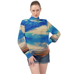 Skydiving 1 1 High Neck Long Sleeve Chiffon Top by bestdesignintheworld