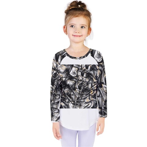 Marble Texture Kids  Long Sleeve Tee by letsbeflawed