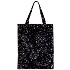 Black And White Dark Abstract Texture Print Zipper Classic Tote Bag by dflcprintsclothing