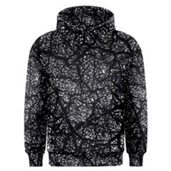 Black And White Dark Abstract Texture Print Men s Overhead Hoodie by dflcprintsclothing