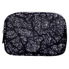 Black And White Dark Abstract Texture Print Make Up Pouch (small) by dflcprintsclothing