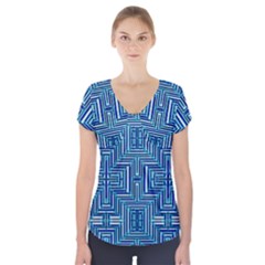 Abstract-r-7 Short Sleeve Front Detail Top