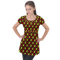 Rby-c-2-6 Puff Sleeve Tunic Top by ArtworkByPatrick