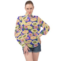 Full Jhor  High Neck Long Sleeve Chiffon Top by fabqa