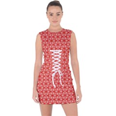 Saliceto Lace Up Front Bodycon Dress by deformigo