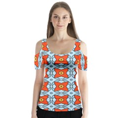 Vico Butterfly Sleeve Cutout Tee 