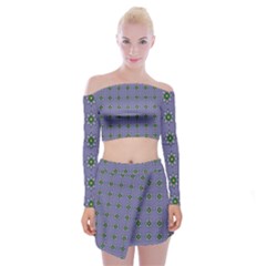 Taffia Off Shoulder Top with Mini Skirt Set