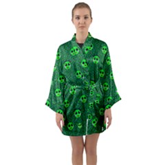 Smiling Happy Ones In The Fauna Long Sleeve Satin Kimono by pepitasart