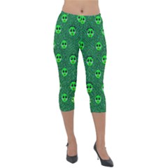 Smiling Happy Ones In The Fauna Lightweight Velour Capri Leggings  by pepitasart