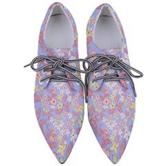 Pretty Flowers In Lilac Garden Women s Pointed Oxford Shoes by fabqa