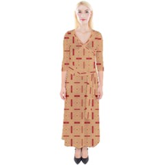 Tangra Quarter Sleeve Wrap Maxi Dress