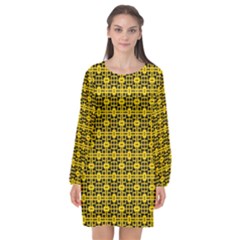 Venturo Long Sleeve Chiffon Shift Dress  by deformigo