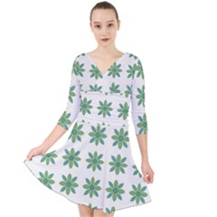 Reign Of Nature Quarter Sleeve Front Wrap Dress