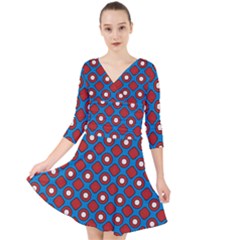 Ladysmith Quarter Sleeve Front Wrap Dress